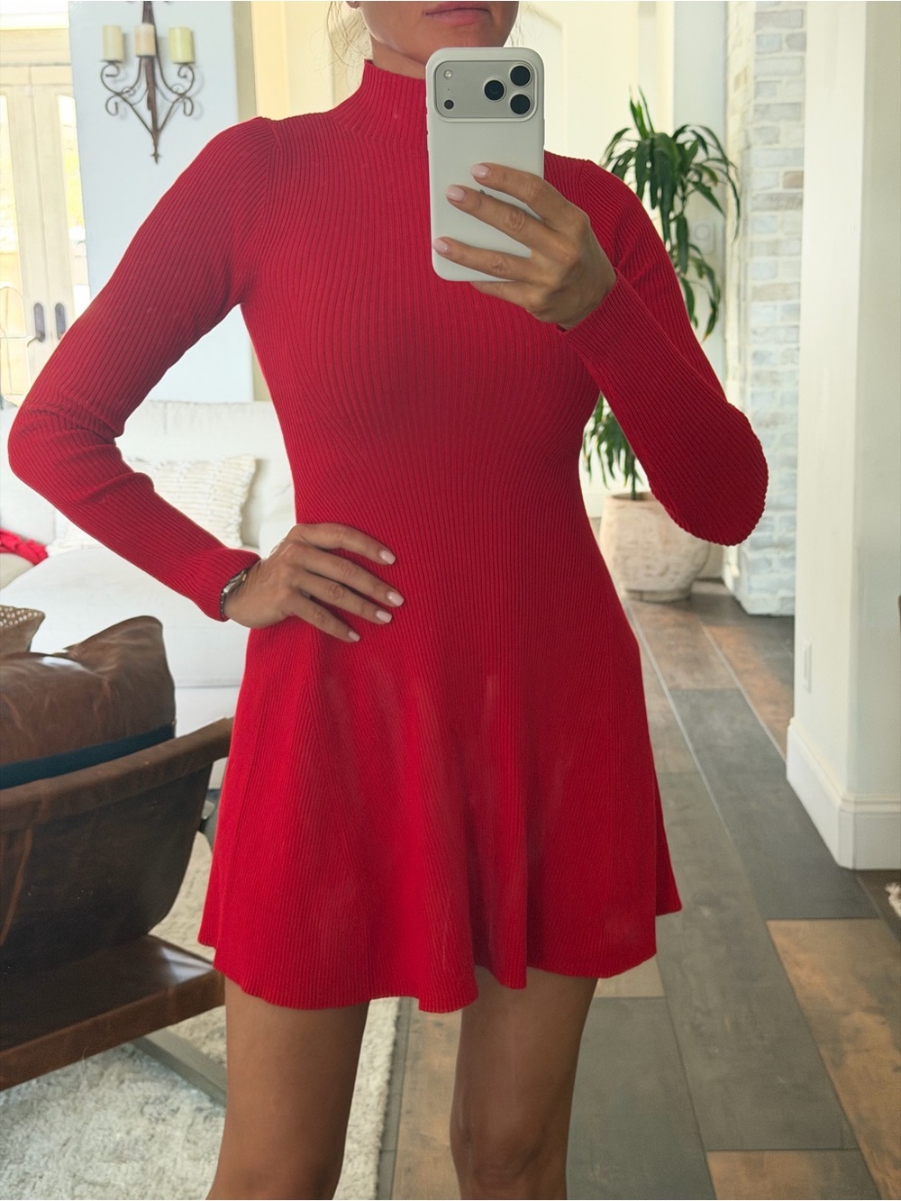 REVOLVE Red Turtleneck Mini Dress